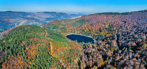 Lac du Ballon, a lake in the Vosges mountains - Haut-Rhin, France Lac du Ballon, a lake in the Vosges mountains - Alsace, France