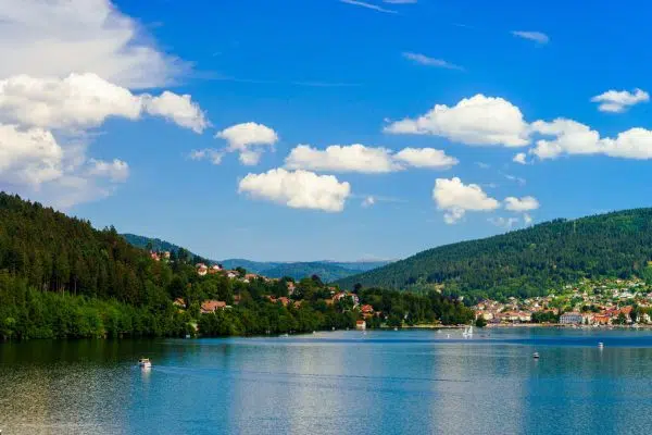 Beautiful summer lake in french mountains